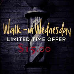 State Of The Art Barber Shop - "WALK IN" SPECIAL, FOR A LIMITED TIME ENJOY 15$ HAIRCUTS EVERY WEDNESDAY!!