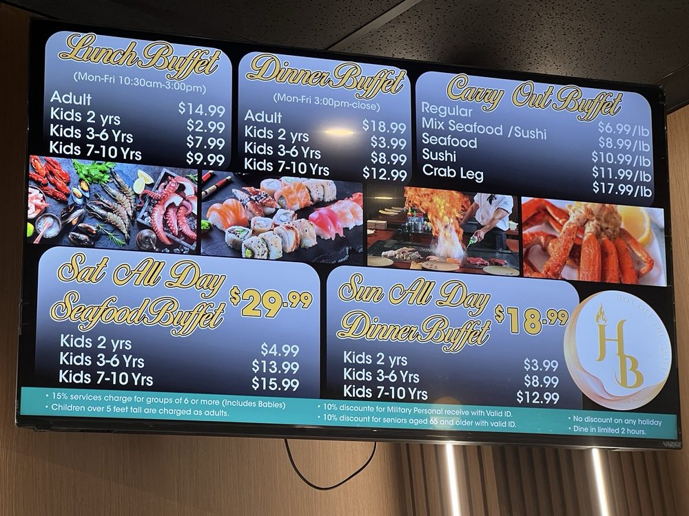 Food from Hibachi Buffet
