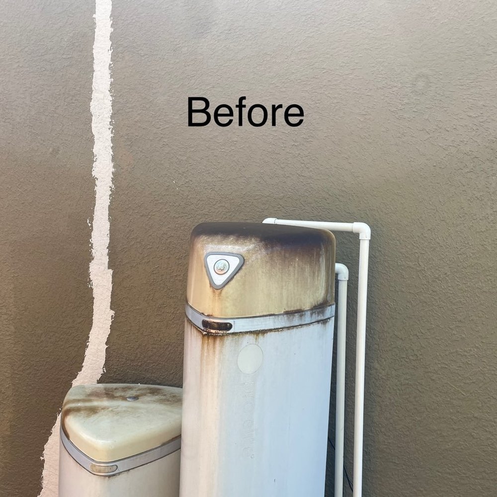 Hines and Shine Power Washing - Water treatment structure before. - Pressure Washers Near Me