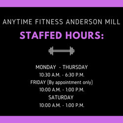Anytime Fitness - Stop by during our staffed hours to get started!