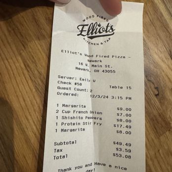 Elliot's Wood Fired Kitchen & Tap - What we paid - Pizza Near Me - Newark, Ohio Elliot's Wood Fired Kitchen & Tap - What we paid - Pizza Near Me - Newark, Ohio