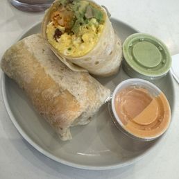 breakfast burrito (green sauce was my favorite) breakfast burrito (green sauce was my favorite)