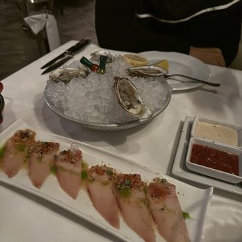 Steak 48 - Chef's Daily Selection of Fresh Oysters* ** Pacific Yellowtail Hamachi*Yellow - Steakhouses Near Me - Beverly Hills, California Steak 48 - Chef's Daily Selection of Fresh Oysters* ** Pacific Yellowtail Hamachi*Yellow - Steakhouses Near Me - Beverly Hills, California