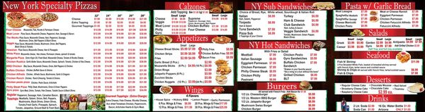 Menu photo 2 New York Giant Pizza La Mesa, CA Menu photo 2 New York Giant Pizza La Mesa, CA