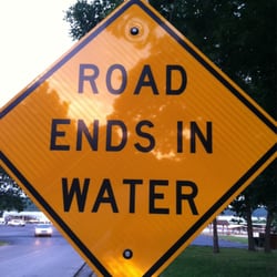 Long Shoal Campground - If you drive to long shoal marina and restaurant , don't be deterred from continuing due to this sign.