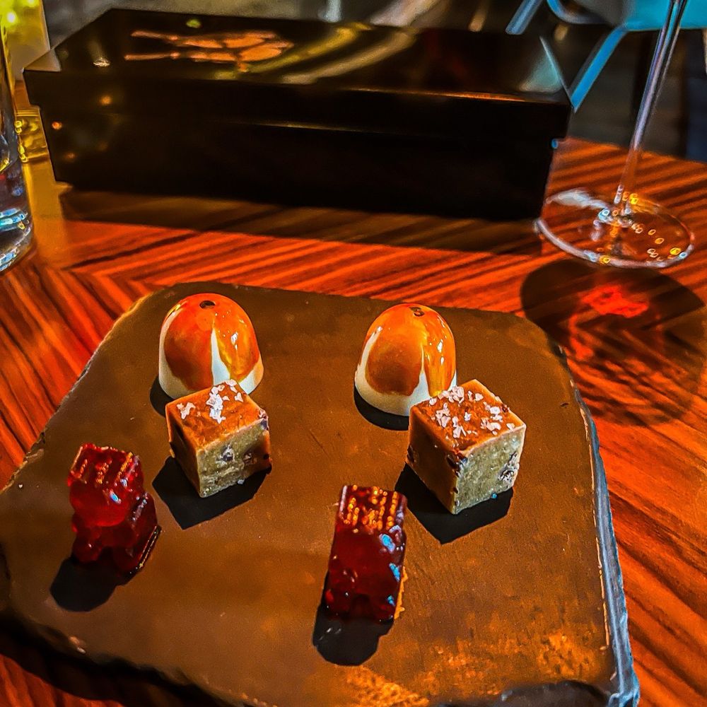 Lazy Bear - Treats: Gummy Bears, Caramelized Cookie Dough, and CA Poppy Truffle - New American Near Me - San Francisco, California Lazy Bear - Treats: Gummy Bears, Caramelized Cookie Dough, and CA Poppy Truffle - New American Near Me - San Francisco, California