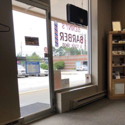 Benny's Barber and Style Shop - Front of the barbershop interior.