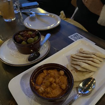 Lokma - Side Pita Warm Olives Tomato Hummus - Mediterranean Near Me - San Francisco, California