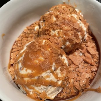Trust - 2 of 3 desserts. House made ice cream with chocolate sauce and caramel, with a yummy topping - Tapas/Small Plates Near Me - Santa Ana, California Trust - 2 of 3 desserts. House made ice cream with chocolate sauce and caramel, with a yummy topping - Tapas/Small Plates Near Me - Santa Ana, California