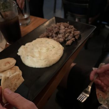 Stone Cut Bistro - Beef tips ... we subbed out the hummus for mashed potatoes - Mediterranean Near Me - Toledo, Ohio Stone Cut Bistro - Beef tips ... we subbed out the hummus for mashed potatoes - Mediterranean Near Me - Toledo, Ohio
