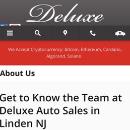 Deluxe Auto Sales website picture.