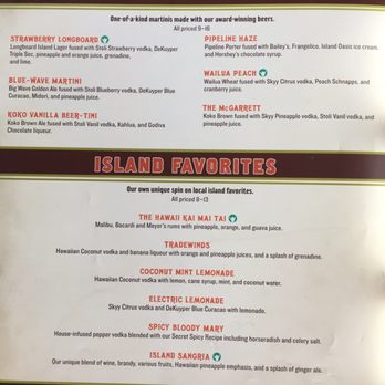 Kona Brewing - Menu - Pubs Near Me - Honolulu, Hawaii Kona Brewing - Menu - Pubs Near Me - Honolulu, Hawaii