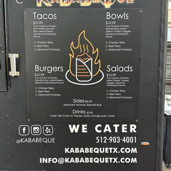 Kababeque - Updated menu at our Rainey Location. - Food Trucks Near Me - Austin, Texas