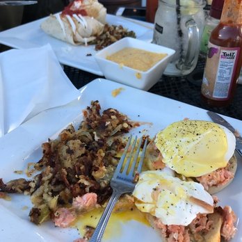 Lunch. Supper! - Salmon eggs Benedict - and breakfast burrito - New American Near Me - Richmond, Virginia