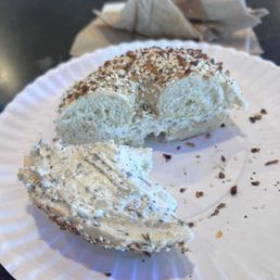 Everything Bagel with Herb and Garlic spread! Everything Bagel with Herb and Garlic spread!