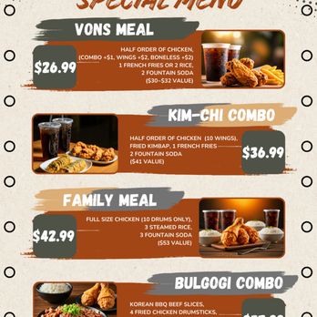 Vons Chicken - Special menu - Chicken Wings Near Me - Concord, California Vons Chicken - Special menu - Chicken Wings Near Me - Concord, California