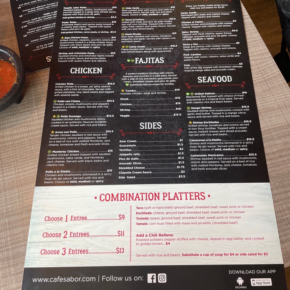 Cafe Sabor - Menu - Mexican Near Me - St. George, Utah Cafe Sabor - Menu - Mexican Near Me - St. George, Utah