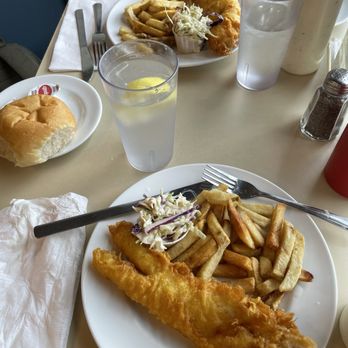 Cockney Kings Fish & Chips - A two piece snapper and chips meal split into two separate plates! - Seafood Near Me - Burnaby, British Columbia