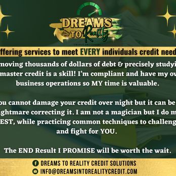Dreams To Reality Credit Solutions - Debt Relief Services Near Me - Atlanta, Georgia Dreams To Reality Credit Solutions - Debt Relief Services Near Me - Atlanta, Georgia