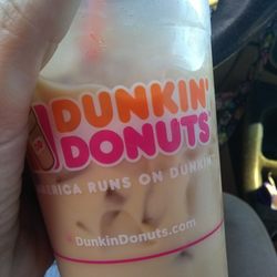 Dunkin' - Medium iced vanilla latte...with almond milk.