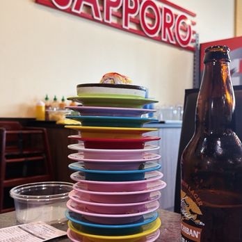 Sushi Sapporo - We ate 14 plates - Conveyor Belt Sushi Near Me - Camas, Washington