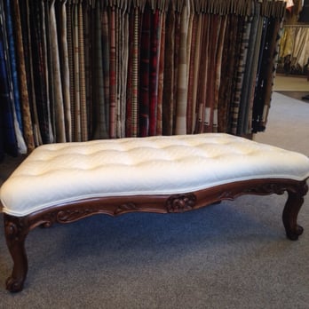 Calico - A newly upholstered bench arrived today from our workroom! Another restoration project complete. Sharp! - Furniture Stores Near Me - Pasadena, California