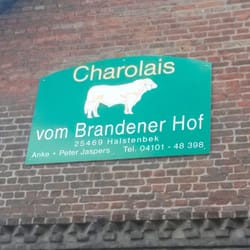 Charolais-Zuchtbetrieb Brandener Hof - Sign on the farm