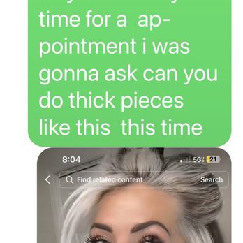 A Villa For Hair - The text asking if we could do  it more like this this time - Hair Stylists Near Me - San Antonio, Texas
