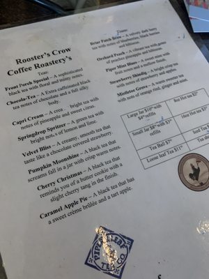Menu photo 2 Rooster's Crow Coffee Roastery Huntsville, AL