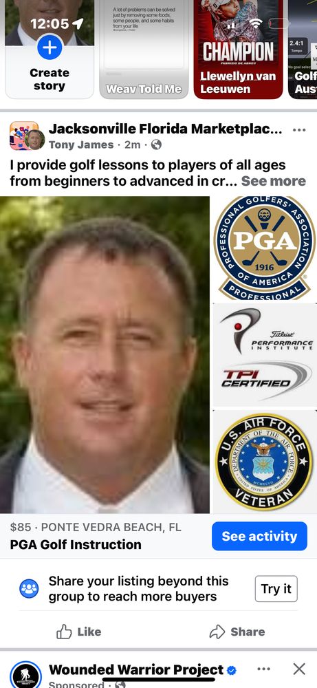 James Insurance & PGA Golf Instruction Logo