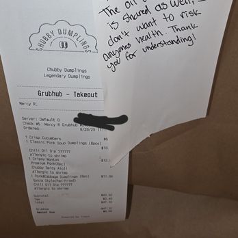 Chubby Dumplings - Receipt of thoughtfulness, thank you for making sure your customers are safe. - Chinese Near Me - Anaheim, California Chubby Dumplings - Receipt of thoughtfulness, thank you for making sure your customers are safe. - Chinese Near Me - Anaheim, California