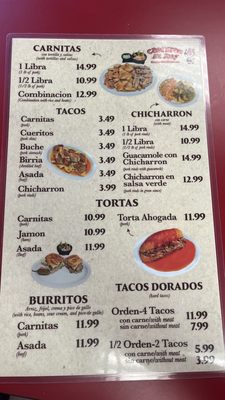 Menu photo 3 Carnitas el Rey North Las Vegas, NV