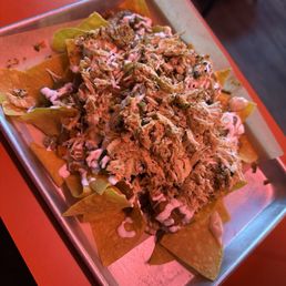 Chicken nachos, actually really good