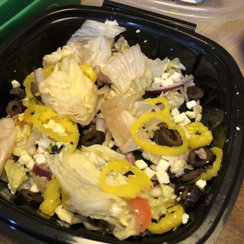 Marco's Pizza - This is the salad we received. The lettuce is brown and wilted. - Pizza Near Me - Oviedo, Florida