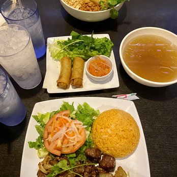 Simply Pho - #15 with #41. Side of egg roll and pho broth to keep us warm! - Vietnamese Near Me - Lake Forest, California