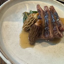 Duck and morels.