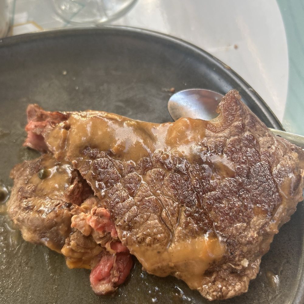 partially eaten tough steak partially eaten tough steak