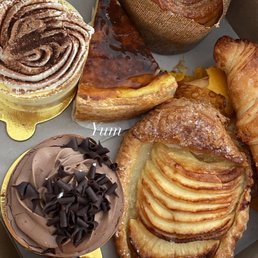 Tiramisu, Flan, Morning Bun, Royal Chocolat, Pear Pastry, Ham and Cheddar Croissant, Kouign Amann Tiramisu, Flan, Morning Bun, Royal Chocolat, Pear Pastry, Ham and Cheddar Croissant, Kouign Amann