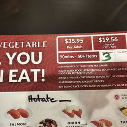 AYCE prices as of November 2025