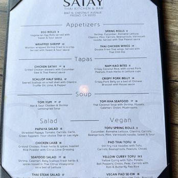 Satay Thai Kitchen & Bar - Menu - Thai Near Me - Fresno, California Satay Thai Kitchen & Bar - Menu - Thai Near Me - Fresno, California