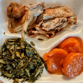BJ's Market & Bakery - 1/4 White Meat Chicken, Sweet Potatoes, Collard Creens - Bakeries Near Me - Chicago, Illinois BJ's Market & Bakery - 1/4 White Meat Chicken, Sweet Potatoes, Collard Creens - Bakeries Near Me - Chicago, Illinois