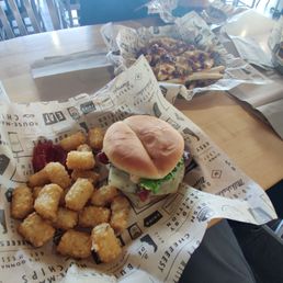 Chili cheese fries, big easy burger with jalapeno Chili cheese fries, big easy burger with jalapeno