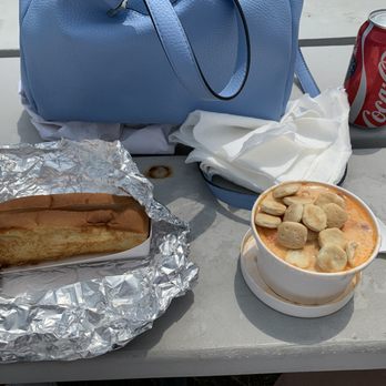 The Lobster Shack - Lobster Bisque and roll. - Seafood Near Me - Ogunquit, Maine