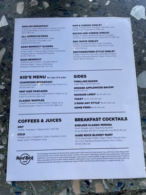 Menu photo 3 Hard Rock Cafe Las Vegas, NV