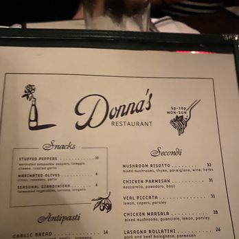 Donna's - Menu - Italian Near Me - Los Angeles, California Donna's - Menu - Italian Near Me - Los Angeles, California