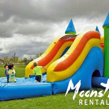 Moonstruck Rentals - Pastels combo / tall slide - Bounce House Rentals Near Me - Spring, Texas