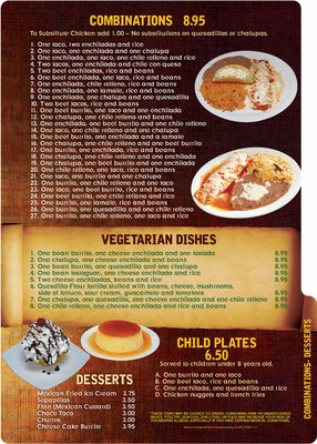 Menu photo 3 La Fogata Mexican Restaurant Kitty Hawk, NC
