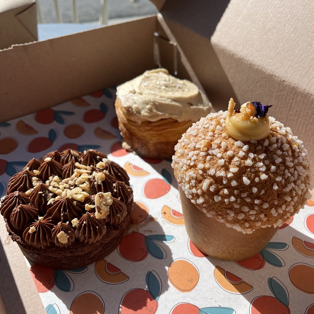 Cafe Beatrice - Left - chili chocolate brownie, top - cinnamon roll, right - hazelnut brioche - Cafes Near Me - Cambridge, Massachusetts Cafe Beatrice - Left - chili chocolate brownie, top - cinnamon roll, right - hazelnut brioche - Cafes Near Me - Cambridge, Massachusetts