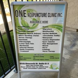 One Acupuncture Clinic - Menu of services