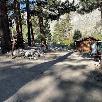 Glacier Lodge - An RV site with the bathroom in the background - Hotels Near Me - Big Pine, California Glacier Lodge - An RV site with the bathroom in the background - Hotels Near Me - Big Pine, California